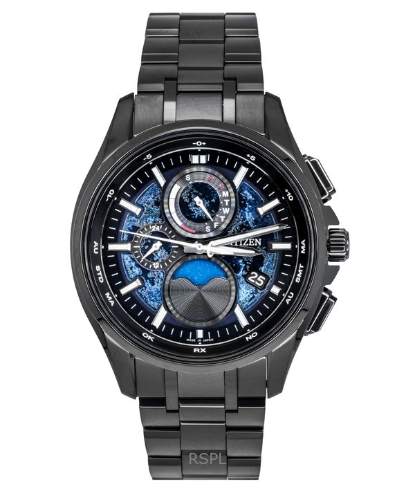 Citizen Eco-Drive Hakuto-R Super Titanium Moon Phase Blue Dial BY1008-67L 100M miesten kello