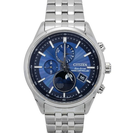 Citizen Eco-Drive Radio-ohjattava kuunvaiheen sininen kellotaulu ruostumattomasta teräksestä BY1030-50L 100M miesten kello