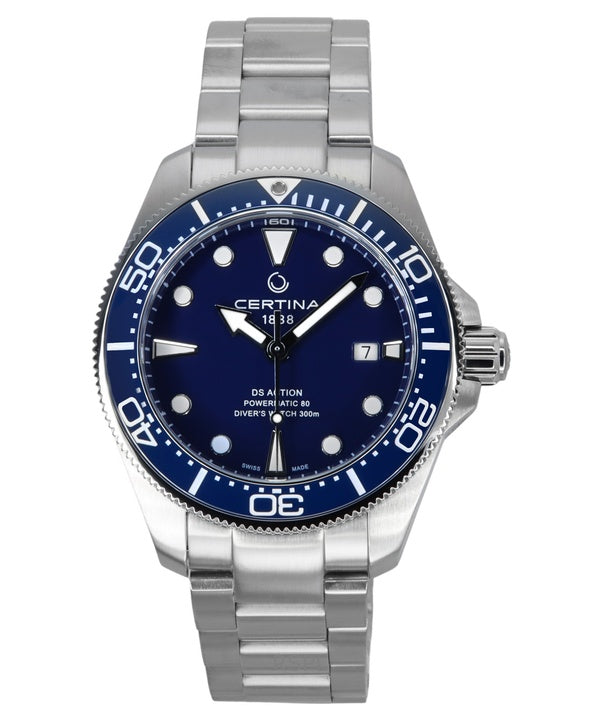 Certina DS Action Diver ruostumattomasta teräksestä valmistettu sininen kellotaulu automaattinen C032.607.11.041.00 300M miesten kello