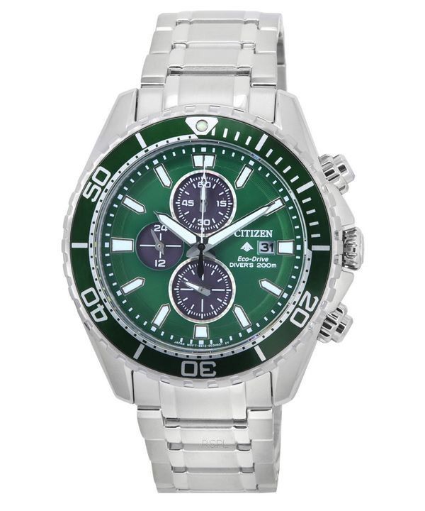 Citizen Promaster Chronograph Green Dial Eco-Drive Diver's CA0820-50X 200M miesten kello