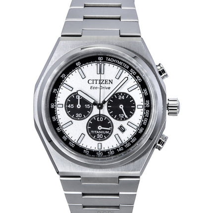 Citizen Zenshin Chronograph Super Titanium Silver Dial Eco-Drive CA4610-85A 100M miesten kello