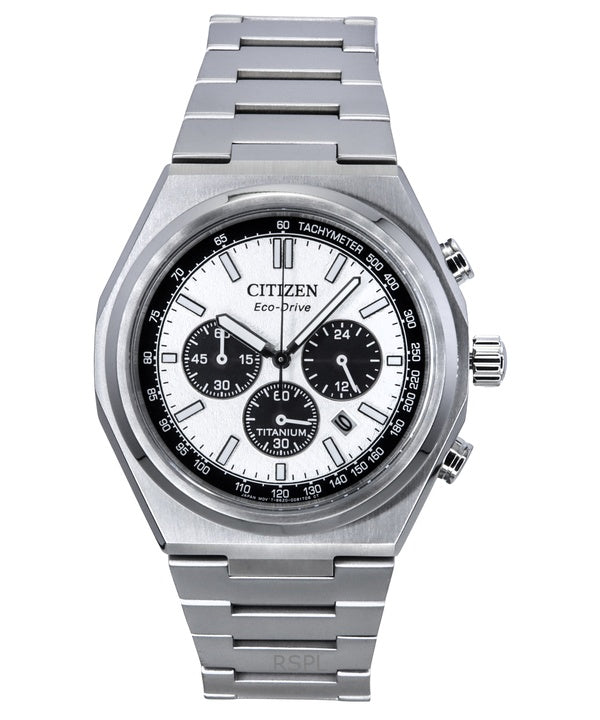 Citizen Zenshin Chronograph Super Titanium Silver Dial Eco-Drive CA4610-85A 100M miesten kello