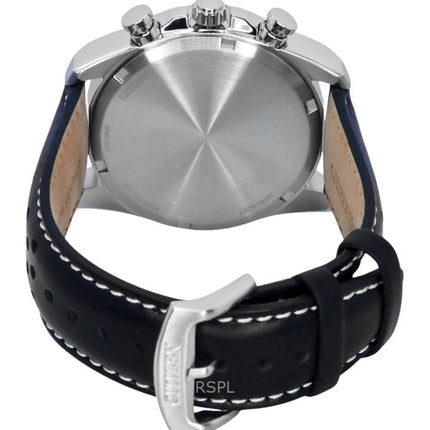Citizen Eco-Drive Chronograph -nahkaranneke, valkoinen kellotaulu, CA4640-09A, 100M miesten kello