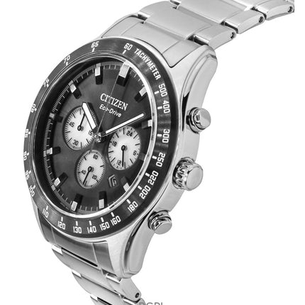 Citizen Eco-Drive Chronograph ruostumattomasta teräksestä valmistettu musta kellotaulu CA4674-58E 100M miesten kello