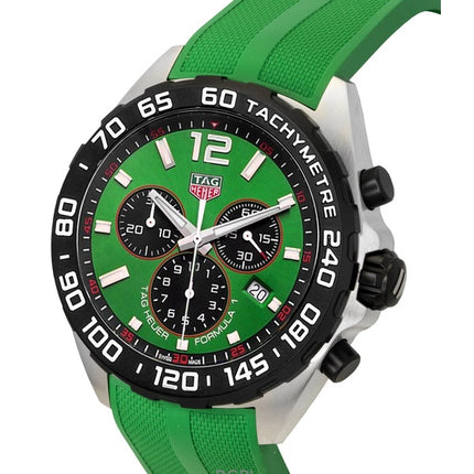 Tag Heuer Formula 1 Chronograph -kumiranneke, vihreä kellotaulu, kvartsi, sukeltajan CAZ101AP.FT8056 200M miesten kello