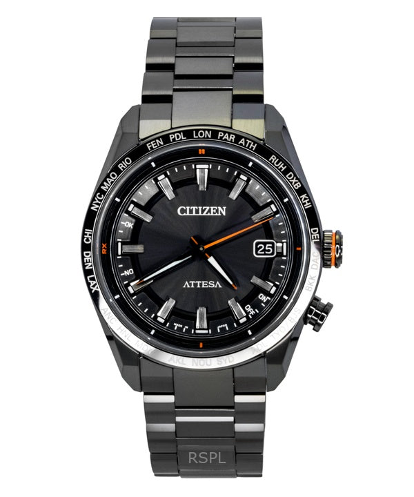 Citizen Attesa Radio-ohjattava titaani musta kellotaulu Eco-Drive CB0286-61E 100M miesten kello