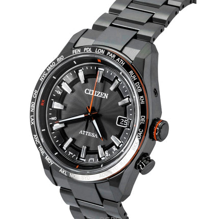 Citizen Attesa Radio-ohjattava titaani musta kellotaulu Eco-Drive CB0286-61E 100M miesten kello