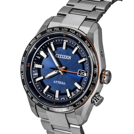 Citizen Attesa ACT Line Super Titanium Blue Dial Eco-Drive CB0287-68L 100M miesten kello