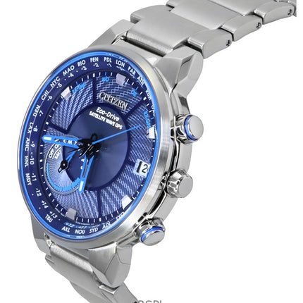 Citizen Eco-Drive Perpetual Satellite GPS ruostumaton teräs sininen kellotaulu CC3030-53L 100M miesten kello