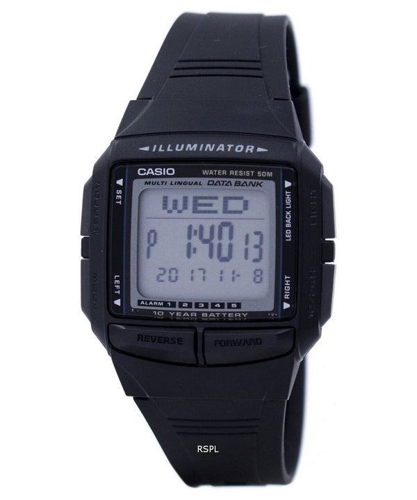 Casio valaisin monikielinen tietokanta kaksoisaika digitaalinen DB-36-1AV Miesten Watch