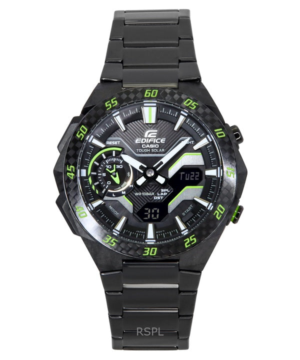 Casio Edifice Windflow analoginen digitaalinen älypuhelinlinkki mustalla soittaa kestävää aurinkoenergiaa käyttävä ECB-2200RC-1A3 100M miesten kello