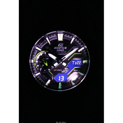 Casio Edifice Windflow analoginen digitaalinen älypuhelinlinkki mustalla soittaa kestävää aurinkoenergiaa käyttävä ECB-2200RC-1A3 100M miesten kello