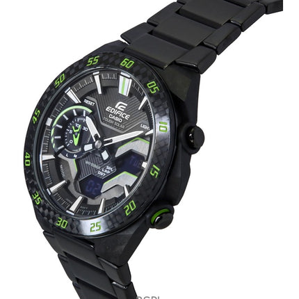 Casio Edifice Windflow analoginen digitaalinen älypuhelinlinkki mustalla soittaa kestävää aurinkoenergiaa käyttävä ECB-2200RC-1A3 100M miesten kello