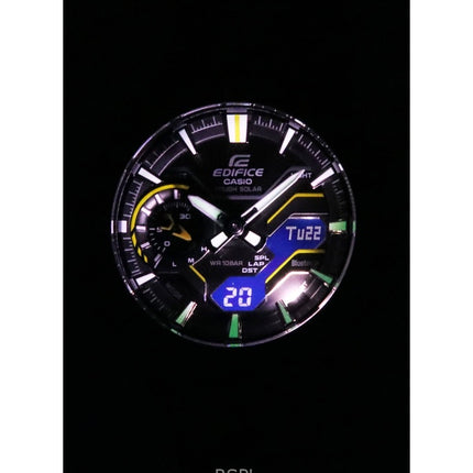 Casio Edifice Windflow analoginen digitaalinen älypuhelinlinkki mustalla soittaa kestävää aurinkoenergiaa käyttävä ECB-2200RC-1A9 100M miesten kello