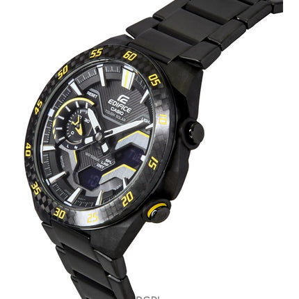 Casio Edifice Windflow analoginen digitaalinen älypuhelinlinkki mustalla soittaa kestävää aurinkoenergiaa käyttävä ECB-2200RC-1A9 100M miesten kello