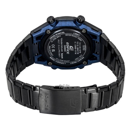 Casio Edifice analoginen digitaalinen ruostumattomasta teräksestä valmistettu musta kellotaulu aurinkokennon ECB-2300DC-1A 100M miesten kello