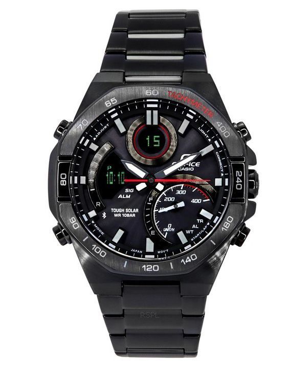 Casio Edifice Analoginen digitaalinen mobiililinkki musta kellotaulu Tough Solar ECB-950DC-1A 100M miesten kello