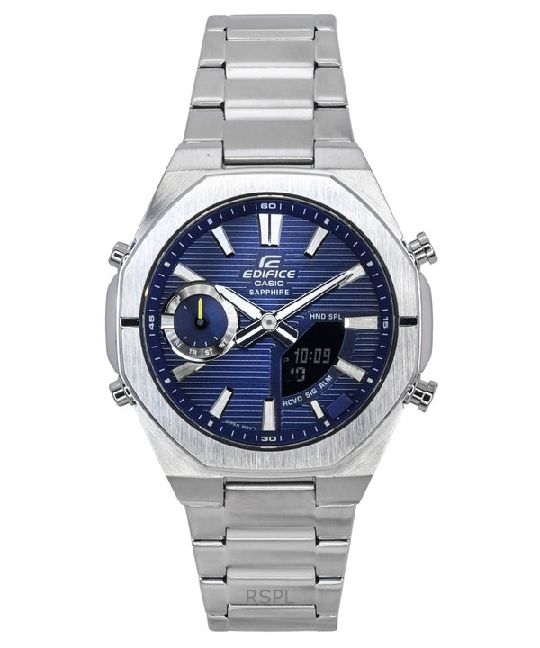 Casio Edifice analoginen digitaalinen älypuhelinlinkki sinisellä soittaa kestävää aurinkokennon ECB-S10D-2A 100M miesten kello