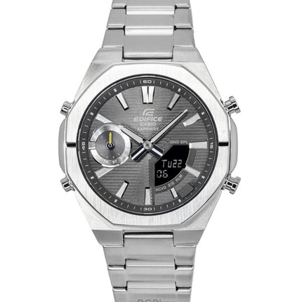 Casio Edifice analoginen digitaalinen älypuhelinlinkki ruostumattomasta teräksestä valmistettu harmaa soittaa kvartsi ECB-S10D-8A 100M miesten kello