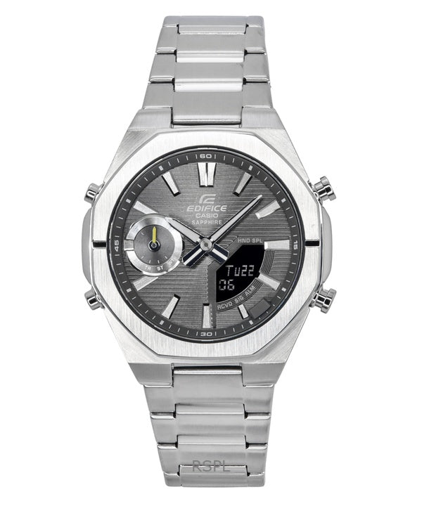 Casio Edifice analoginen digitaalinen älypuhelinlinkki ruostumattomasta teräksestä valmistettu harmaa soittaa kvartsi ECB-S10D-8A 100M miesten kello