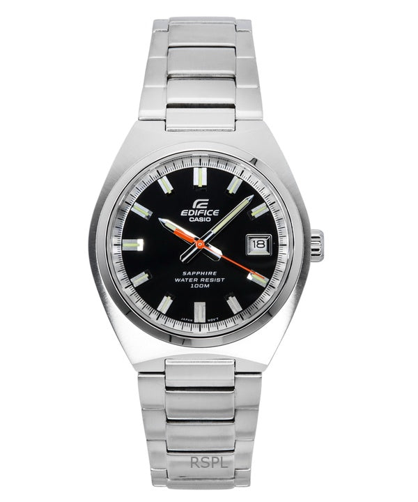 Casio Edifice analoginen ruostumattomasta teräksestä valmistettu musta kellotaulu kvartsi EFB-109D-1AV 100M miesten kello