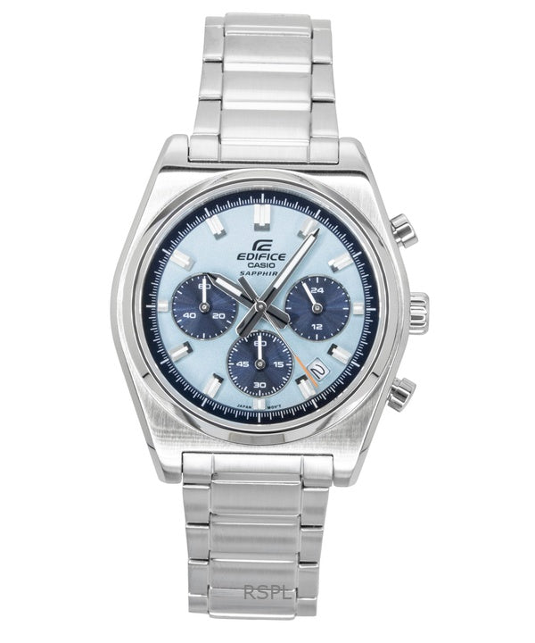Casio Edifice analoginen standardi kronografi ruostumattomasta teräksestä valmistettu sininen kellotaulu kvartsi EFB-730D-2BV 100M miesten kello