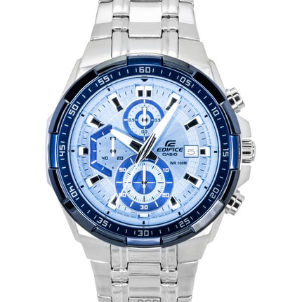 Casio Edifice analoginen standardi kronografi ruostumattomasta teräksestä valmistettu sininen kellotaulu kvartsi EFR-539DE-2AV 100M miesten kello