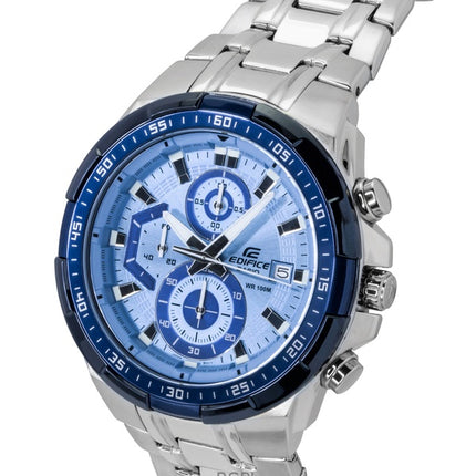 Casio Edifice analoginen standardi kronografi ruostumattomasta teräksestä valmistettu sininen kellotaulu kvartsi EFR-539DE-2AV 100M miesten kello