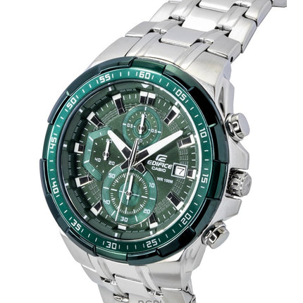 Casio Edifice analoginen standardi kronografi ruostumattomasta teräksestä valmistettu vihreä kellotaulu kvartsi EFR-539DE-3AV 100M miesten kello