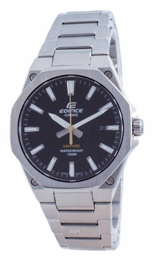 Casio Edifice Slim Line musta soittaa kvartsi EFR-S108D-1A 100M miesten kello