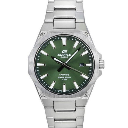 Casio Edifice Sapphire Crystal Analoginen ruostumaton teräs vihreä kellotaulu kvartsi EFR-S108D-3A 100M miesten kello
