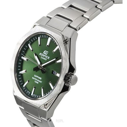 Casio Edifice Sapphire Crystal Analoginen ruostumaton teräs vihreä kellotaulu kvartsi EFR-S108D-3A 100M miesten kello