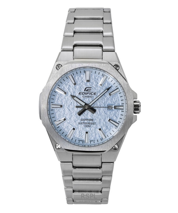 Casio Edifice analoginen ruostumattomasta teräksestä valmistettu vaaleansininen kellotaulu kvartsi EFR-S108DE-2AV 100M miesten kello