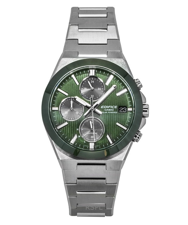 Casio Edifice analoginen kronografi ruostumattomasta teräksestä valmistettu vihreä kellotaulu aurinkokenno EFS-S650D-3A 100M miesten kello
