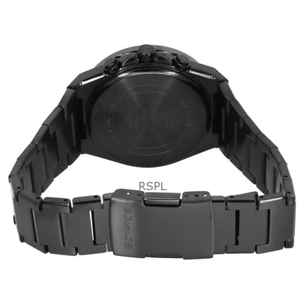 Casio Edifice analoginen kronografi ruostumattomasta teräksestä valmistettu musta kellotaulu aurinkokennon EFS-S650DC-1A 100M miesten kello