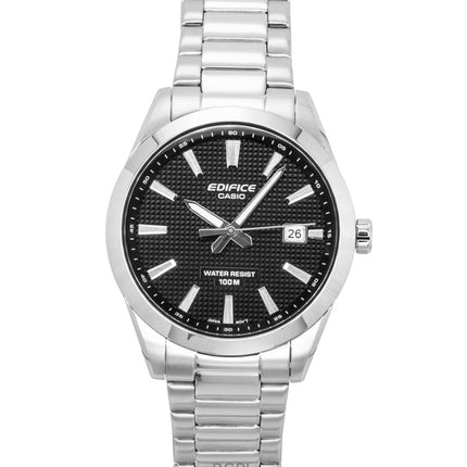Casio Edifice analoginen ruostumattomasta teräksestä valmistettu musta kellotaulu kvartsi EFV-160D-1A 100M miesten kello