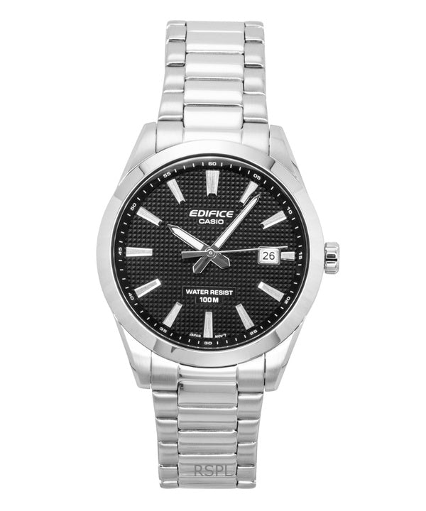 Casio Edifice analoginen ruostumattomasta teräksestä valmistettu musta kellotaulu kvartsi EFV-160D-1A 100M miesten kello
