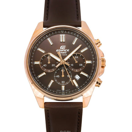 Casio Edifice analoginen standardi kronografinen ruskea kellotaulu kvartsi EFV-650CL-5AV 100M miesten kello