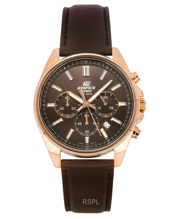 Casio Edifice analoginen standardi kronografinen ruskea kellotaulu kvartsi EFV-650CL-5AV 100M miesten kello
