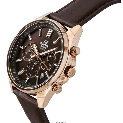 Casio Edifice analoginen standardi kronografinen ruskea kellotaulu kvartsi EFV-650CL-5AV 100M miesten kello