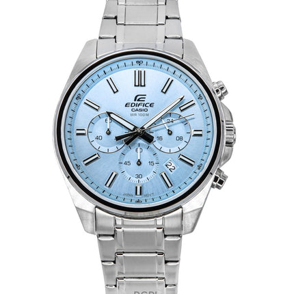 Casio Edifice analoginen standardi kronografi vaaleansininen kellotaulu kvartsi EFV-650D-2BV 100M miesten kello