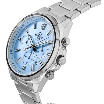 Casio Edifice analoginen standardi kronografi vaaleansininen kellotaulu kvartsi EFV-650D-2BV 100M miesten kello