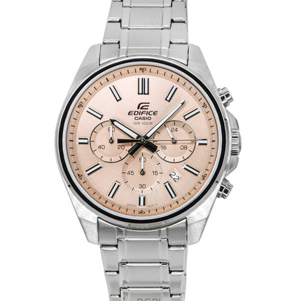 Casio Edifice analoginen standardi kronografinen vaaleanpunainen kellotaulu kvartsi EFV-650D-4AV 100M miesten kello