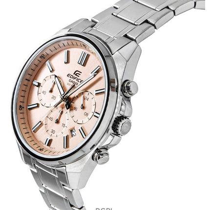 Casio Edifice analoginen standardi kronografinen vaaleanpunainen kellotaulu kvartsi EFV-650D-4AV 100M miesten kello