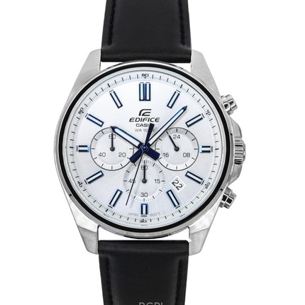 Casio Edifice analoginen standardi kronografi valkoinen kellotaulu kvartsi EFV-650L-7AV 100M miesten kello