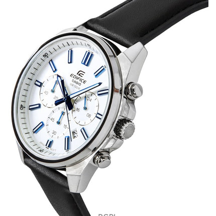 Casio Edifice analoginen standardi kronografi valkoinen kellotaulu kvartsi EFV-650L-7AV 100M miesten kello