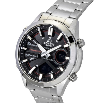 Casio Edifice analoginen digitaalinen ruostumattomasta teräksestä valmistettu musta kellotaulu kvartsi EFV-C120D-1A4 100M miesten kello