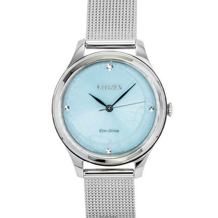 Citizen Eco-Drive ruostumattomasta teräksestä valmistettu mintunvihreä kellotaulu EM0501-89M naisten kello