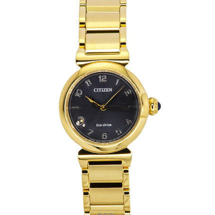 Citizen L Mae Bells Mini kullanvärinen ruostumattomasta teräksestä valmistettu harmaa kellotaulu Eco-Drive EM1132-88H naisten kello