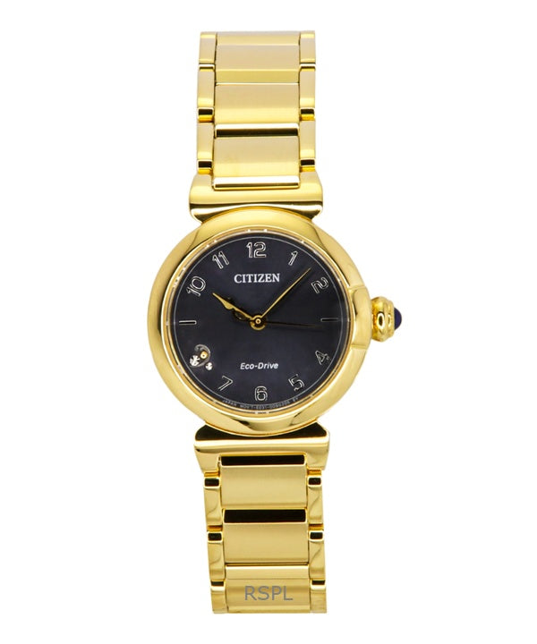 Citizen L Mae Bells Mini kullanvärinen ruostumattomasta teräksestä valmistettu harmaa kellotaulu Eco-Drive EM1132-88H naisten kello